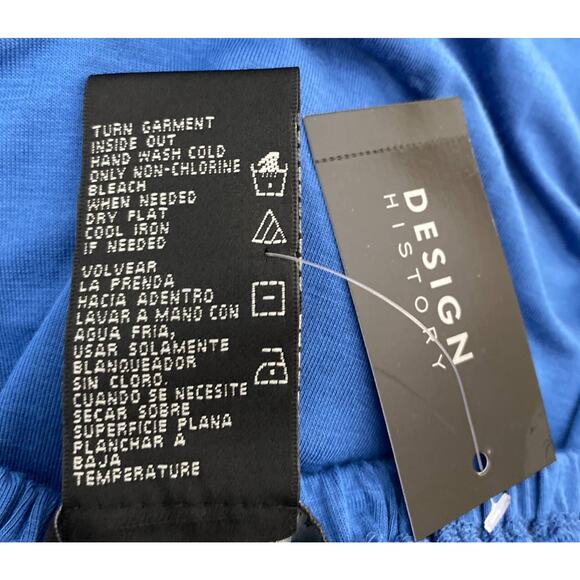 NWT Design History XL Breezy Blue Strapless Maxi Dress Flower Applique Smocked - Picture 7 of 7